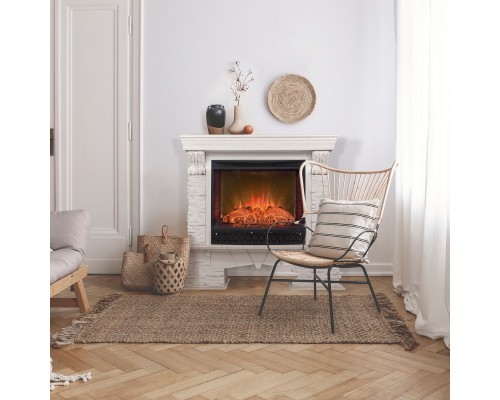 RealFlame Электрокамин Rockland Lux WT белый дуб с золотой патиной с очагом Evrika 25,5 LED
