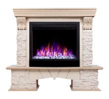 RealFlame Электрокамин Rockland Lux WT белый дуб с золотой патиной с очагом Saphir 25,5