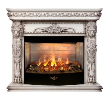 RealFlame Электрокамин Romano 33 WT белый дуб с серой патиной с очагом 3D Firestar 33