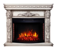 RealFlame Электрокамин Romano 33 WT белый дуб с серой патиной с очагом Firespace 33 S IR