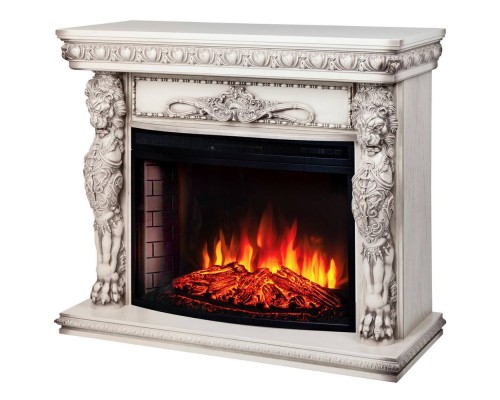 RealFlame Электрокамин Romano 33 WT белый дуб с серой патиной с очагом Firespace 33 S IR