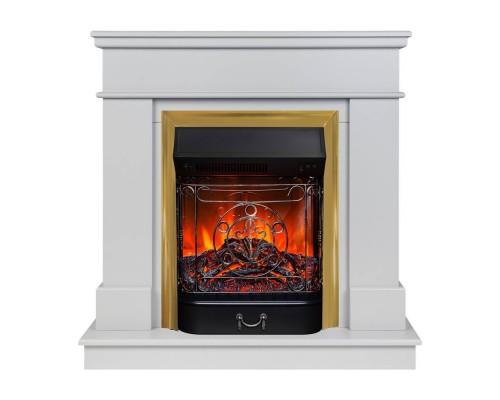 RealFlame Электрокамин Selena STD GR платиновый с очагом Majestic Lux Brass