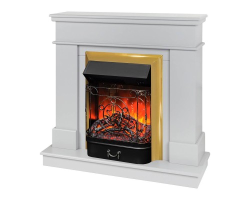 RealFlame Электрокамин Selena STD GR платиновый с очагом Majestic Lux Brass