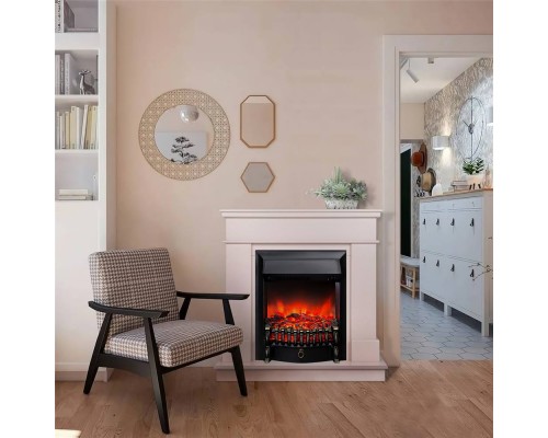 RealFlame Электрокамин Selena STD PN пудра с очагом Fobos Lux Black