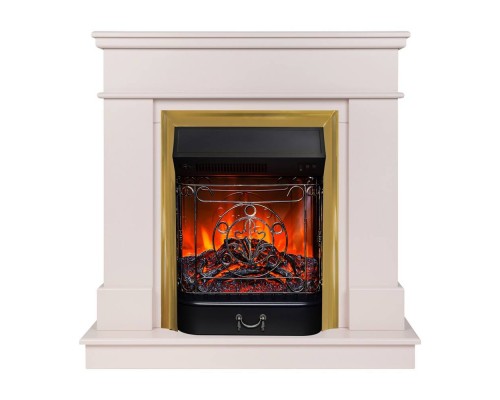 RealFlame Электрокамин Selena STD PN пудра с очагом Majestic Lux Brass