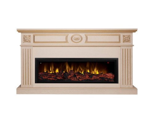 RealFlame Электрокамин Siena 42/BV WT белый дуб с золотой патиной с очагом Beverly 1000