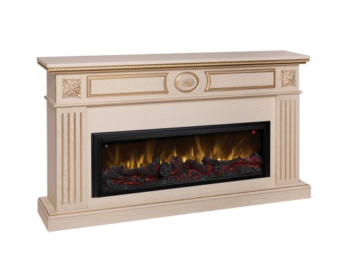 RealFlame Электрокамин Siena 42/BV WT белый дуб с золотой патиной с очагом Beverly 1000