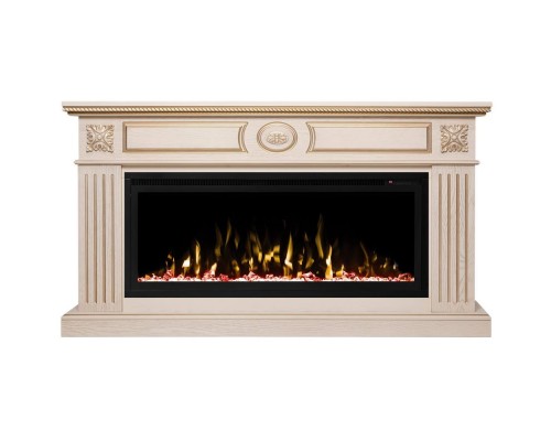 RealFlame Электрокамин Siena 42/BV WT белый дуб с золотой патиной с очагом Saphir 42