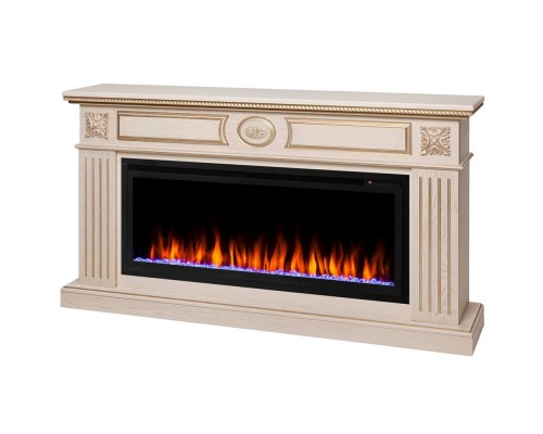 RealFlame Электрокамин Siena 42/BV WT белый дуб с золотой патиной с очагом Saphir 42
