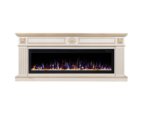 RealFlame Электрокамин Siena 60 WT белый дуб с золотой патиной с очагом Saphir 60