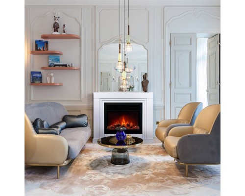 RealFlame Электрокамин Stanley 26 WT белый с очагом Moonblaze Black