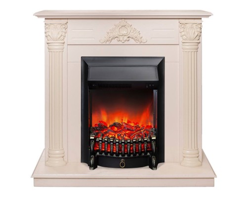 RealFlame Электрокамин Stefania WT айвори с очагом Fobos Lux Black