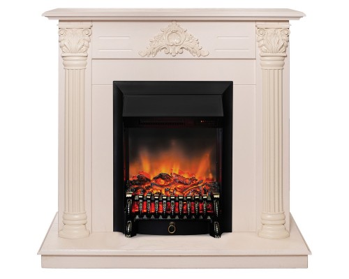 RealFlame Электрокамин Stefania WT айвори с очагом Fobos Lux Black RC