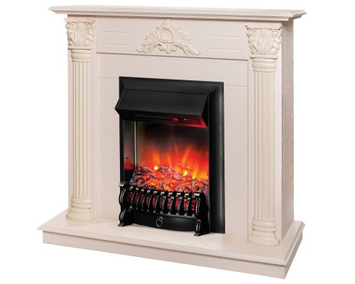 RealFlame Электрокамин Stefania WT айвори с очагом Fobos Lux Black RC
