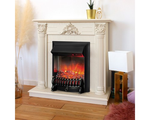 RealFlame Электрокамин Stefania WT айвори с очагом Fobos Lux Black RC