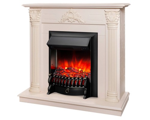 RealFlame Электрокамин Stefania WT айвори с очагом Fobos Lux Black
