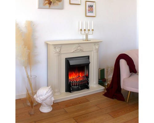 RealFlame Электрокамин Stefania WT айвори с очагом Fobos Lux Black