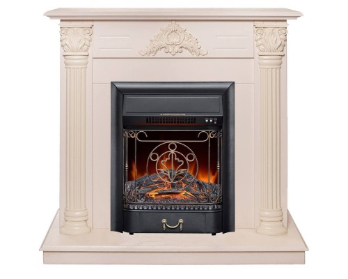RealFlame Электрокамин Stefania WT айвори с очагом Majestic Lux Black