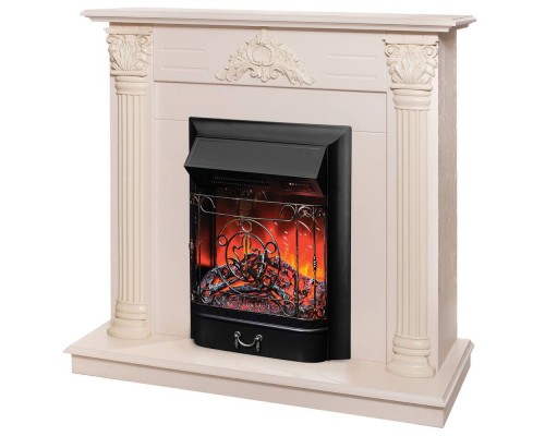 RealFlame Электрокамин Stefania WT айвори с очагом Majestic Lux Black RC