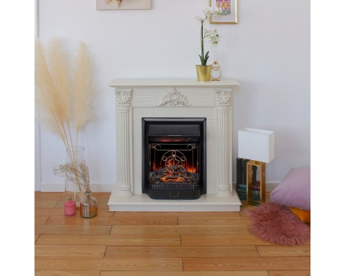 RealFlame Электрокамин Stefania WT айвори с очагом Majestic Lux Black RC