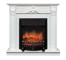 RealFlame Электрокамин Stefania WT белое золото с очагом Fobos Lux Black RC