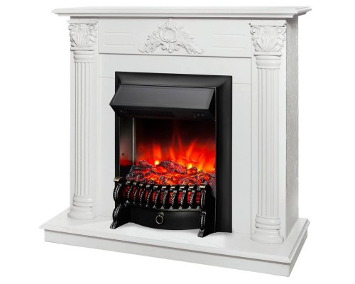 RealFlame Электрокамин Stefania WT белое золото с очагом Fobos Lux Black