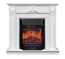 RealFlame Электрокамин Stefania WT белое золото с очагом Majestic Lux Black RC