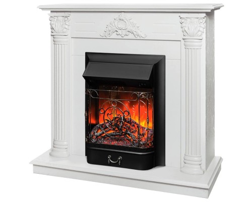RealFlame Электрокамин Stefania WT белое золото с очагом Majestic Lux Black