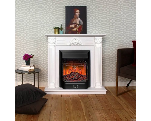 RealFlame Электрокамин Stefania WT белое золото с очагом Majestic Lux Black