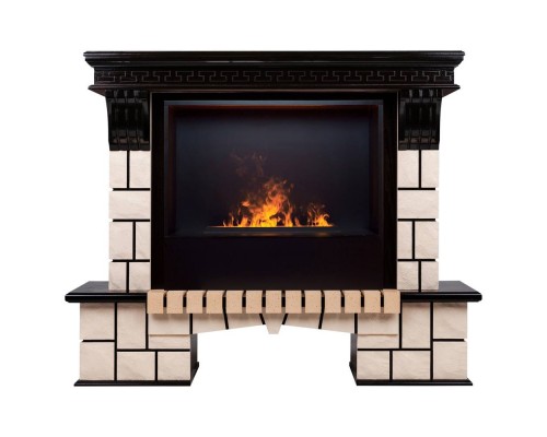 RealFlame Электрокамин Stone 26 AO античный дуб с очагом 3D Cassette 630 Black Panel