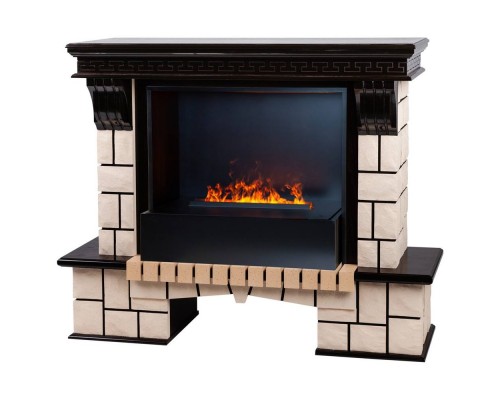 RealFlame Электрокамин Stone 26 AO античный дуб с очагом 3D Cassette 630 Black Panel