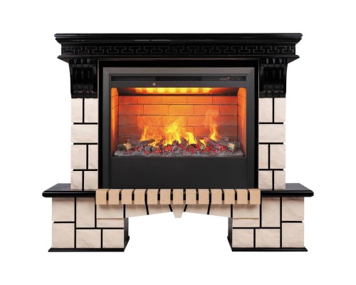 RealFlame Электрокамин Stone 26 AO античный дуб с очагом 3D Helios 26