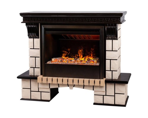 RealFlame Электрокамин Stone 26 AO античный дуб с очагом 3D Helios 26 SBG