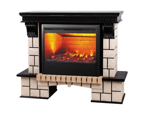RealFlame Электрокамин Stone 26 AO античный дуб с очагом 3D Helios 26