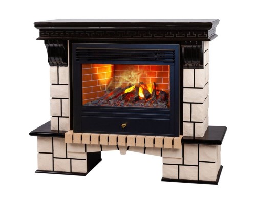 RealFlame Электрокамин Stone 26 AO античный дуб с очагом 3D Novara