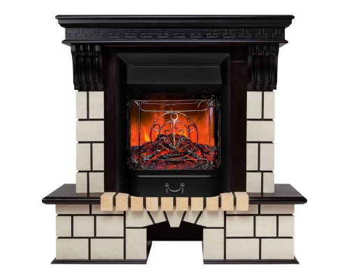RealFlame Электрокамин Stone STD AO античный дуб с Majestic Lux Black