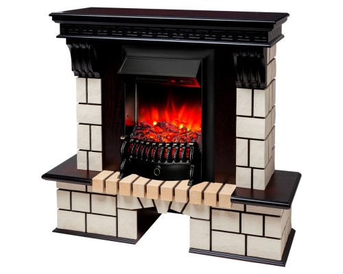 RealFlame Электрокамин Stone STD AO античный дуб с очагом Fobos Lux Black RC
