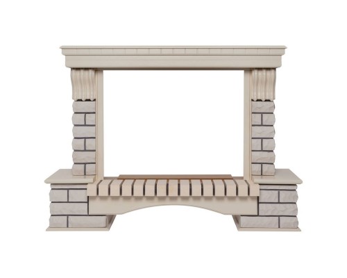 RealFlame Портал каминный из МДФ Country 33 белый дуб, белый камень