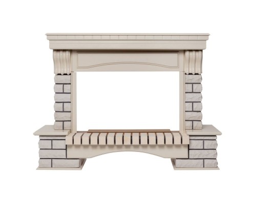 RealFlame Портал каминный из МДФ Country 33 белый дуб, белый камень