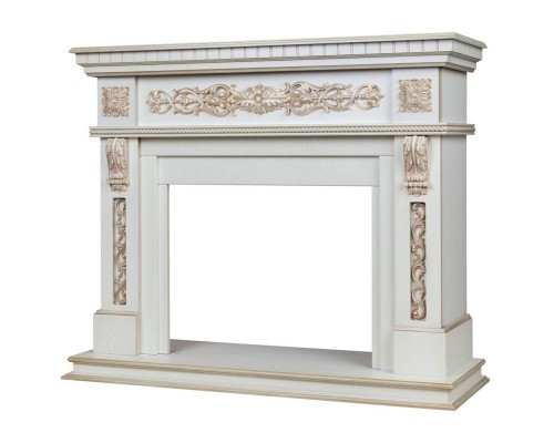 RealFlame Портал каминный из МДФ Estella белый, белый дуб с патиной