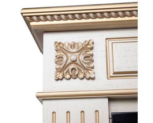 RealFlame Портал каминный из МДФ Siena 60 белый дуб с золотой патиной , под очаг Saphir 60