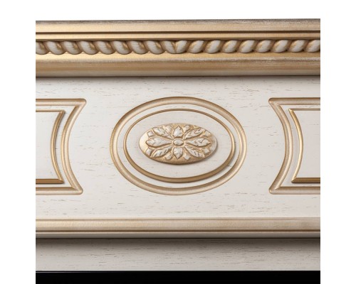 RealFlame Портал каминный из МДФ Siena 60 белый дуб с золотой патиной , под очаг Saphir 60