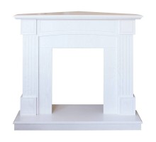 RealFlame Портал каминный из МДФ угловой Andrea фактурный белый дуб, под очаги (Majestic, Fobos, Eugene, 3D Olympic)