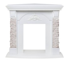 RealFlame Портал каминный из МДФ угловой Athena Corner серый белый, угловой