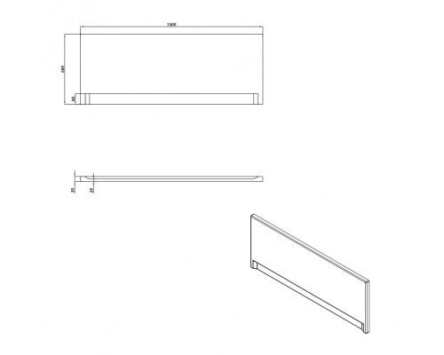 Панель для ванны фронтальная UNIVERSAL TYPE 1 150