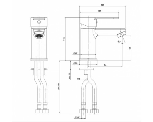 Смеситель для раковины LAPARET MOLERA N3017302LPT