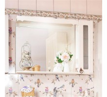 Зеркало для ванной Кантри 105 Бежевый дуб прованс с ящиком Бриклаер