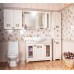 Зеркало для ванной Кантри 105 Бежевый дуб прованс со шкафчиком и балюстрадой Бриклаер