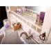 Зеркало для ванной Кантри 105 Бежевый дуб прованс со шкафчиком и балюстрадой Бриклаер