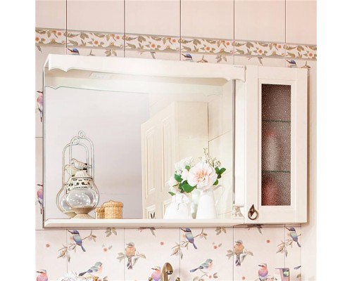 Зеркало для ванной Кантри 115 Бежевый дуб прованс со шкафчиком Бриклаер